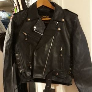 Genuine leather riding jacket nw/ot